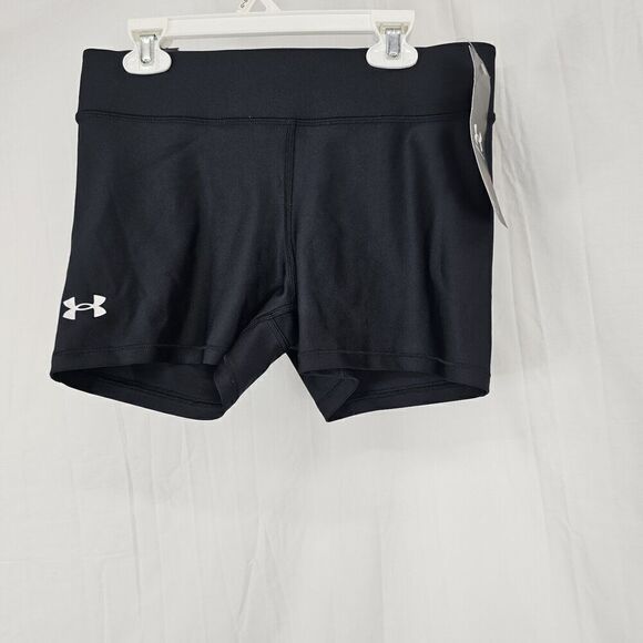Under Armour Compression Mid Rise Shorty Women's Size Medium Blk Athletic Shorts - Picture 1 of 6